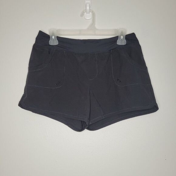 Prana black pull on athletic running workout walking outdoor shorts size large - Picture 1 of 7